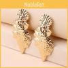 Metal Leaf Earrings With Gold Coating And Bold Design For Gift Wedding And