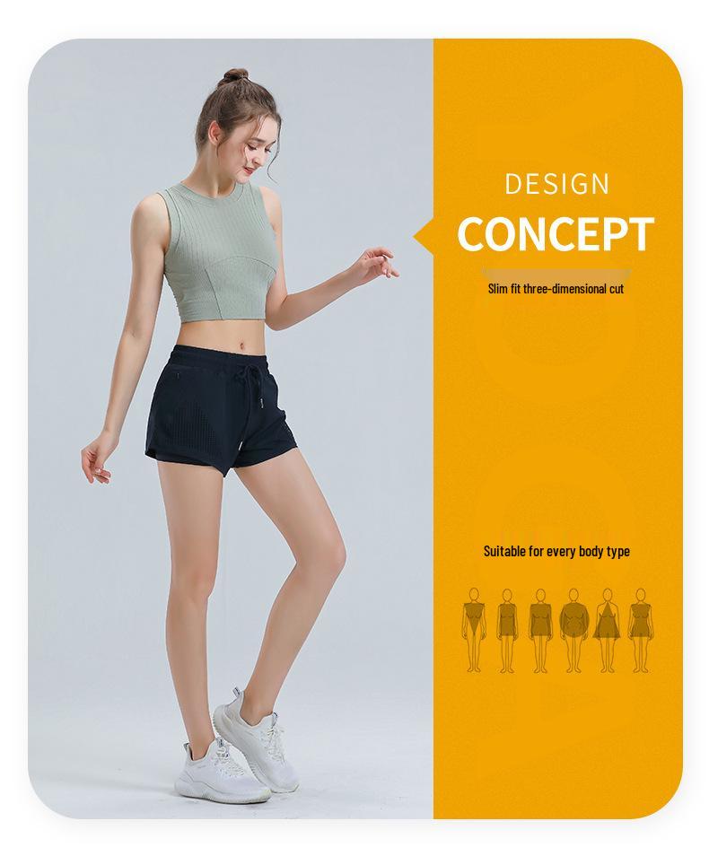 Женский бесшовный быстросохнущий жилет для йоги без рукавов с нагрудными вкладышами - Дышащий топ для фитнеса и бега