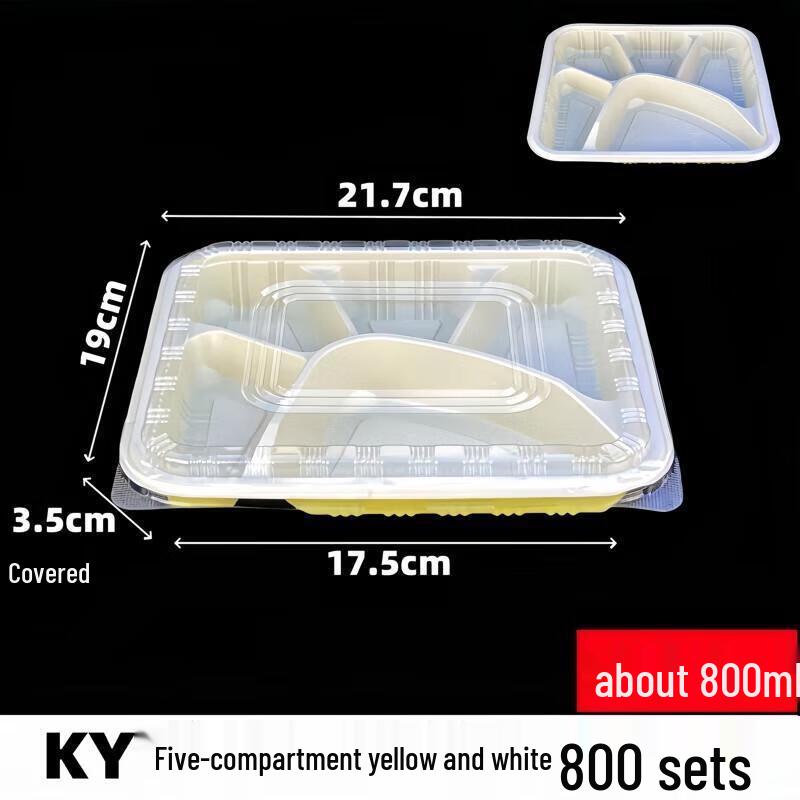 Disposable Five-Compartment Takeaway Meal Box
