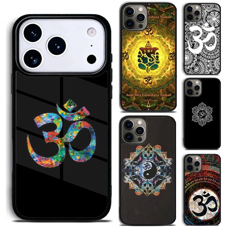 Цветочный ОМ Йога Индуистский Аум ом йага Чехол для телефона для iPhone 17 16 15 Pro Max Air 14 13 12 11 Plus Ударопрочный чехол