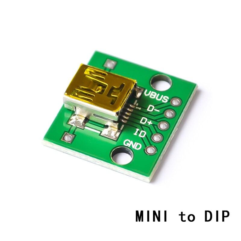 5 шт. Micro Mini USB USB A Мужской USB 2,0 3,0 A Женский USB B разъем Интерфейс до 2,54 мм DIP-конвертер Адаптер Коммутационная плата