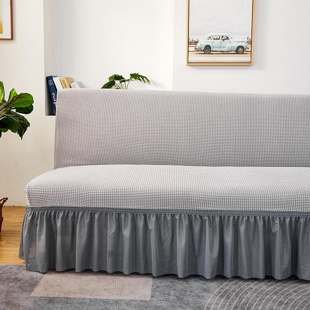 Флисовая ткань, бархатная жаккардовая сетка, без подлокотников, чехол для дивана-кровати с юбкой, чехол, встроенный чехол для дивана, моющийся эластичный