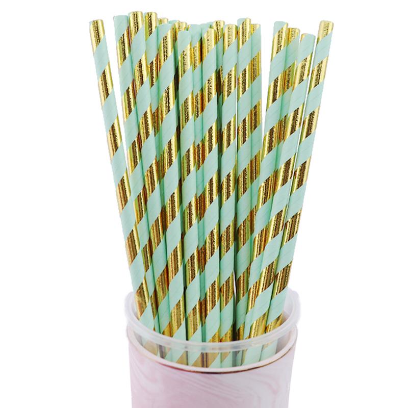 25 шт. фольги золото/серебро радуга одноразовые питьевые цветные бумажные трубочки рождественский свадьба день рождения украшения вечеринка мероприятия принадлежности