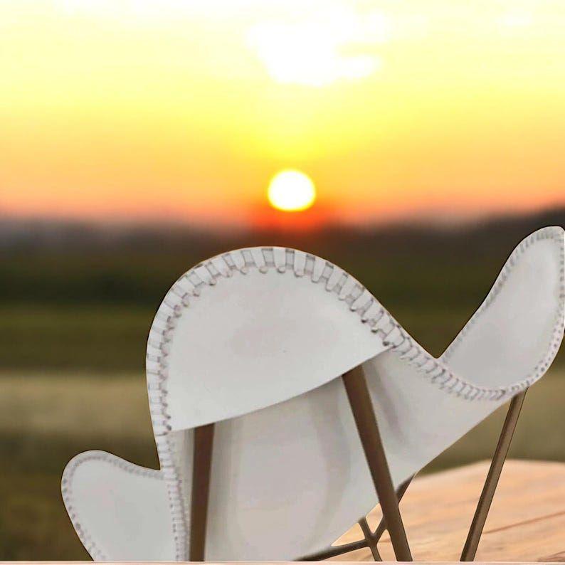 Роскошное кожаное кресло Butterfly | Кожаное кресло для отдыха в деревенском стиле | Идеально подходит для современных или богемных пространств