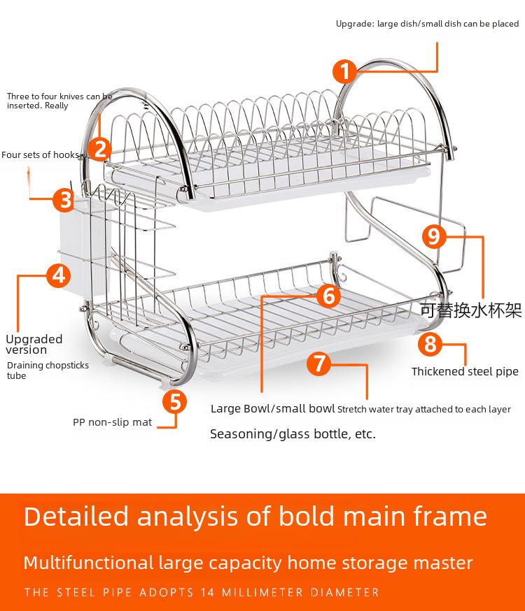 Многоуровневая кухонная стойка для хранения посуды и мелочей