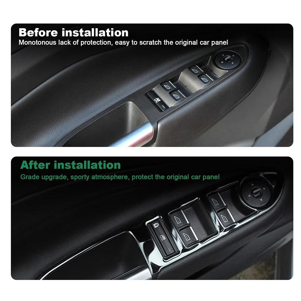 Stainless Steel Car Door Window Switch Button Panel Frame For Ford ESCAPE KUGA 2013 2014 2015 2016 2017 2018 2019 Accessories