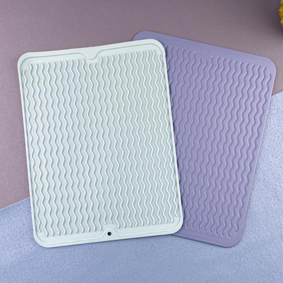 Silicone Drain Mat Anti-slip Base Food Grade Easy To Clean Cookware Drying Tray Air Circulation Drain Mat