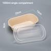 Разлагаемая легкая пищевая коробка 500 мл/700 мл/850 мл/1000 мл разделенная коробка для ланча одноразовая упаковка