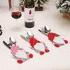 Cartoon Santa Claus Christmas Decorations Creative Decorative Items Dwarf 3D Cutlery Pouch 1Pcs Knife and Fork Bag Indoor Ornaments No-Face Doll
