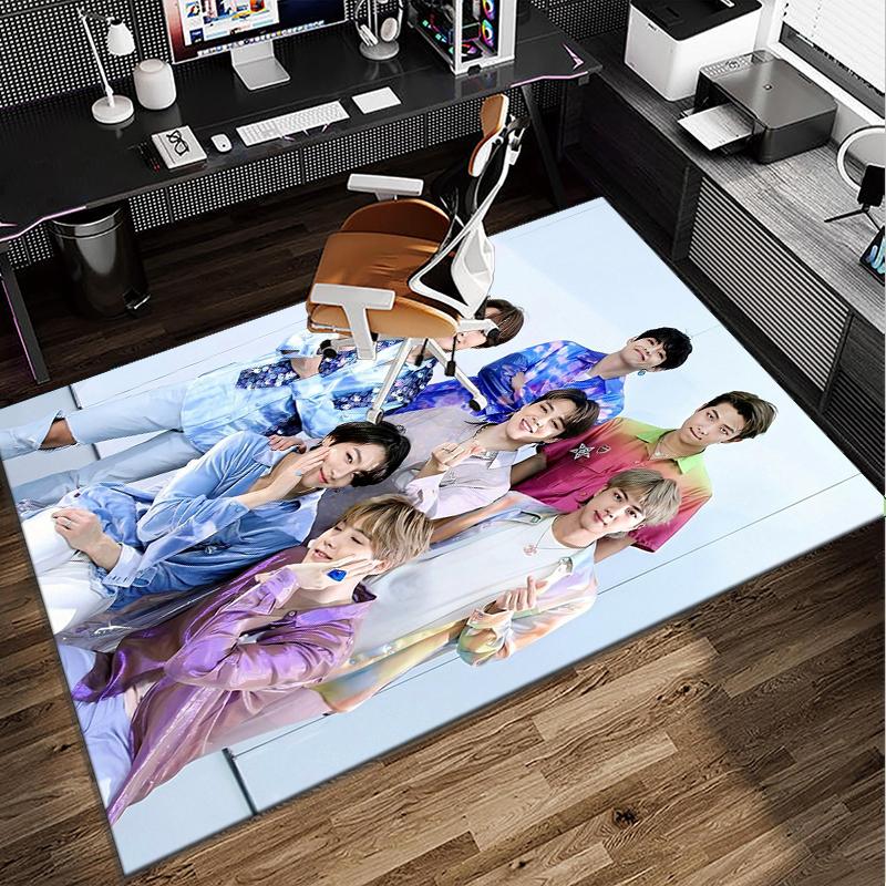 Colorful kpop Artwork Office Rug Chair Mat, Game Carpet, Suitable for Front Door, Bedroom, Living Room, Desk, Holiday Gift