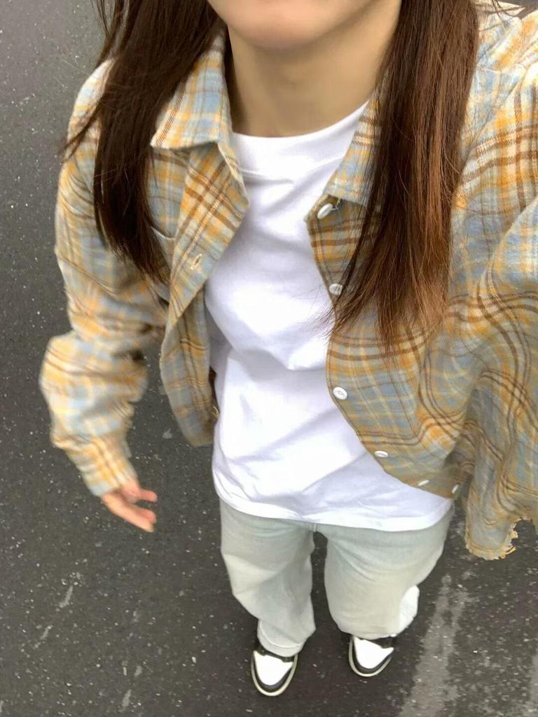 2025 Мужская рубашка свободного кроя оверсайз в ретро-клетку - Весна/Осень Топ высокого класса