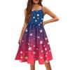 Летнее детское платье без рукавов для девочек, милое повседневное платье принцессы на День независимости