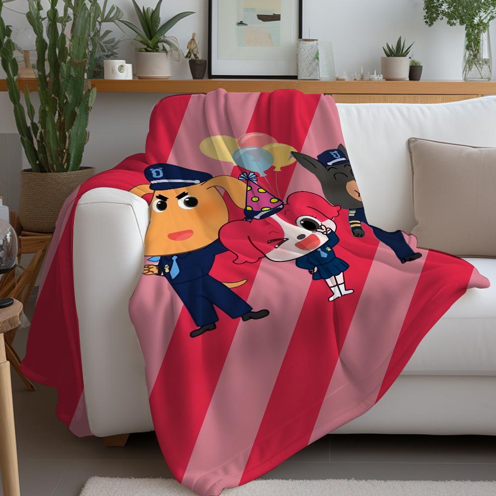 Cartoon S-Safety-Sheriff Labrador-S Blanket Warm Soft Suitable For Bedroom Sofa Bed Living Room Office Travel Camping Gifts