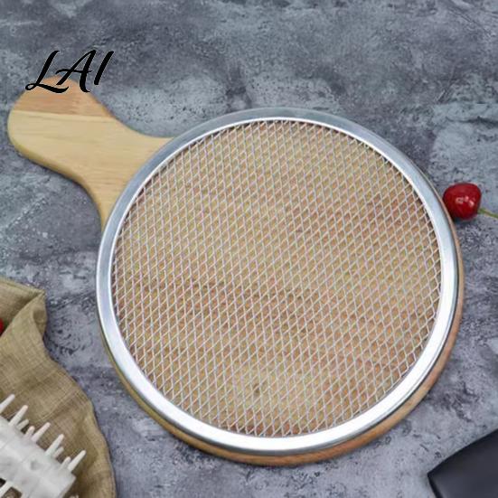 Portable Barbecue Rack Aluminum Alloy Pizza Screen Non Stick Mesh Baking Pan Equipment Round Crisper Tray for Oven Home Kitchen Restaurant