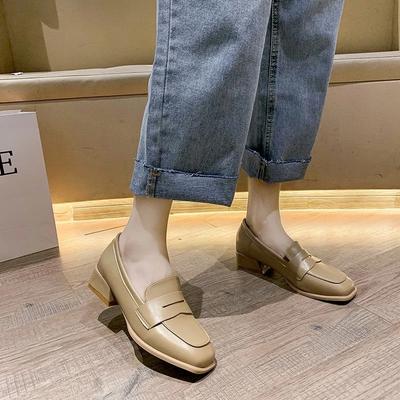 Женская обувь, элегантная женская летняя обувь на низком каблуке, черные лоферы из обычной кожи, повседневная обувь с квадратным носком со скидкой Chic2024