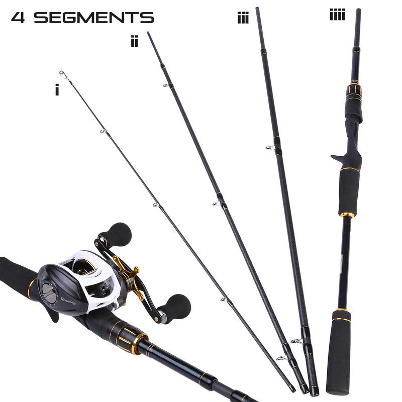 Fishing Rod Baitcasting Fishing Pole Protable Ultra- Lightweight for Big Fish Freshwater Saltwater