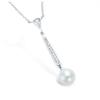 [L7402] - Silver Necklace 'Sissi' Silver-white (rhodium-plated) - 35x8 Mm