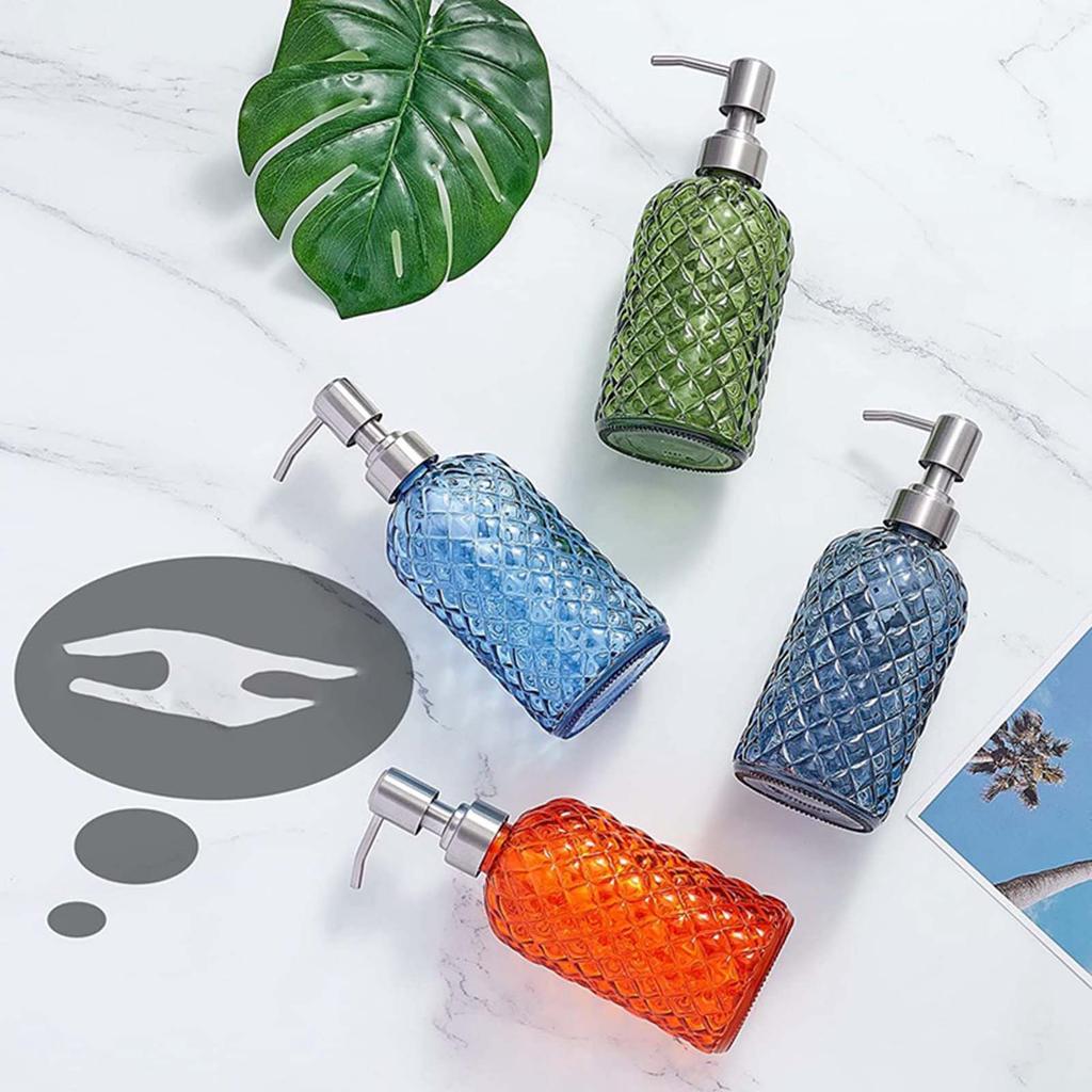 Стеклянный дозатор мыла Maual дозатор жидкого мыла бутылка многоразового использования с насосом из нержавеющей стали 304 для прачечной кухни отеля