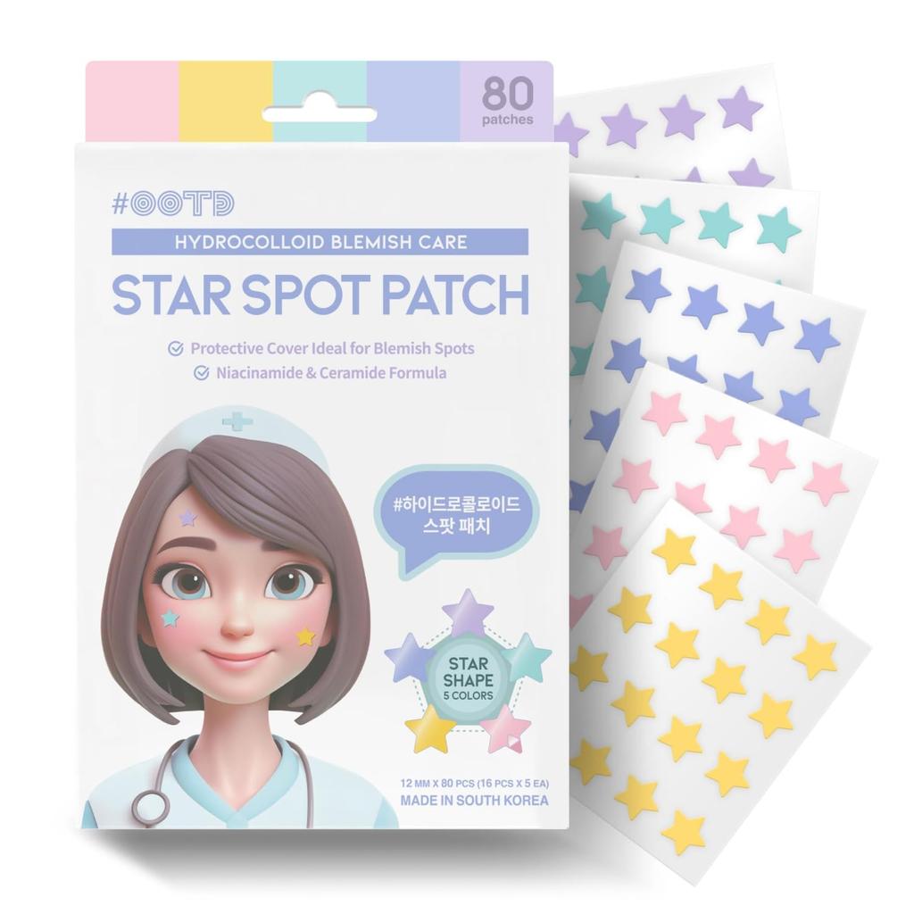 Star Spot Patches for Cute Pastel Made In 80 Patches #OOTD Face, Hydrocolloid, Niacinamide, Ceramide, Colors, Transparent, Korea,