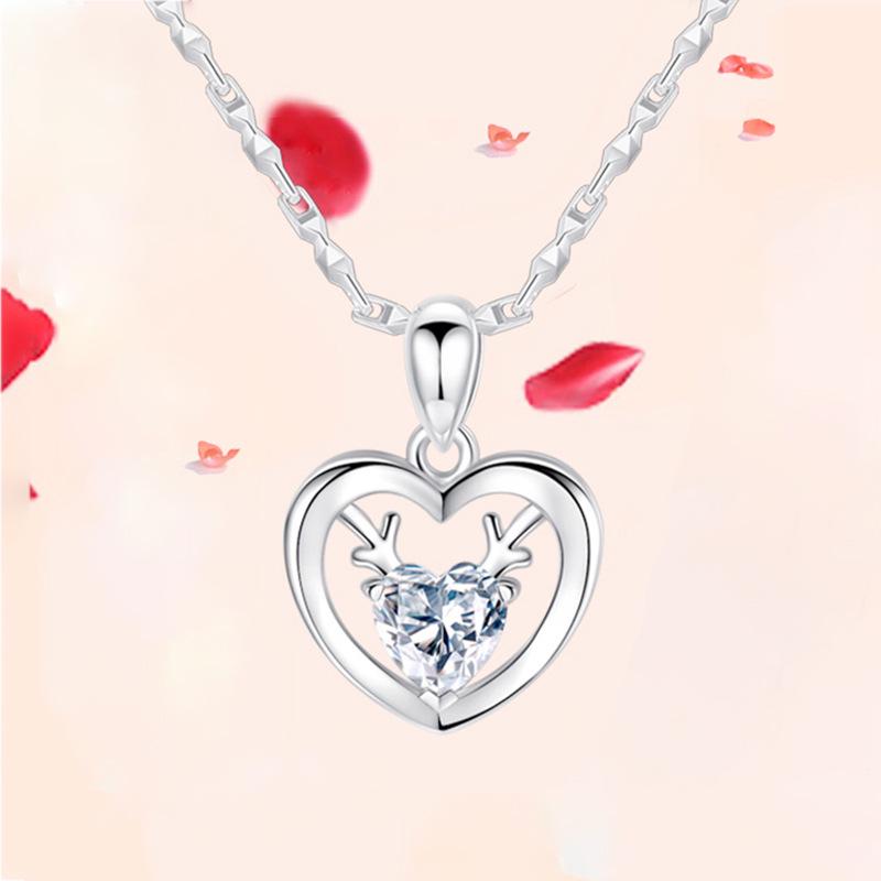 Модное колье-подвеска в виде оленя из стерлингового серебра 925 пробы - Идеальный рождественский/подарок на день рождения для женщин