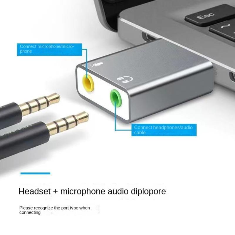 USB-конвертер для наушников без драйверов, компьютерный аудиокабель USB — 3,5 мм, адаптер для микрофона Apple, внешняя звуковая карта