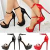 Женские босоножки, новые 14 см, сексуальные, очень высокие каблуки, лакированная кожа, открытые носки, босоножки на платформе для ночного клуба, черные, красные, свадебные туфли