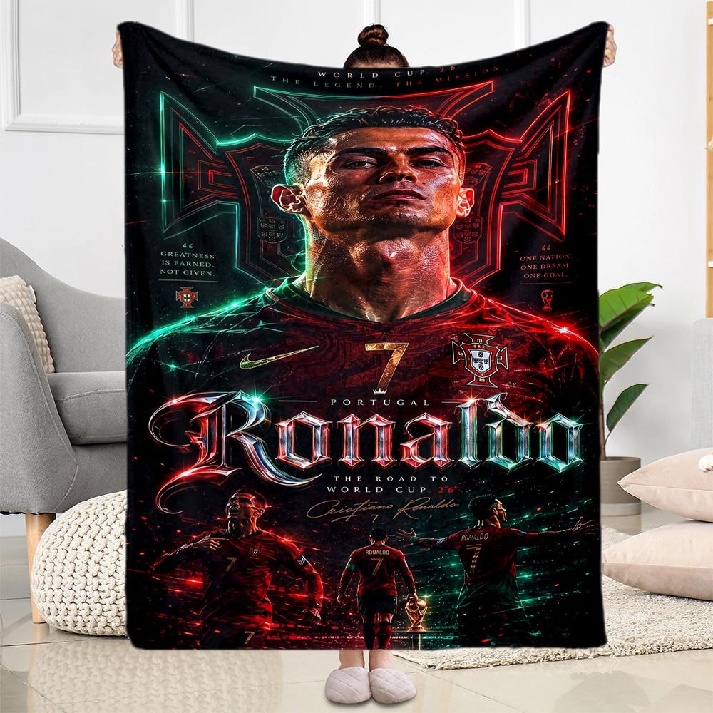 Ronaldo's Real Madrid Legend Blanket Soft Warm Cozy Suitable for Picnics Office Livingroom All-Season Use Stylish Decor Best Holiday Gift for Friends 