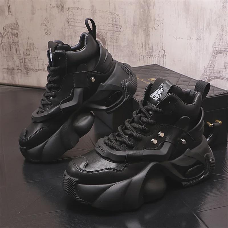 2024 Men's Mid-High Top Breathable Sports Shoes: Trendy, Versatile, Thick-Soled Summer Footwear