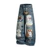 New American retro loose jeans cartoon animation personality cleanfit wide leg trousers