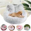 Long Hair Pet Nest Warm Winter Honey Cat Nest Plush Cat Sleeping Dog Nest Pet Back Rest Nest Non-slip Dog Bed
