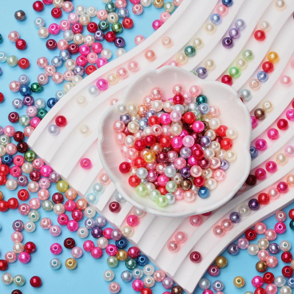 50/100 шт., жемчужные прокладки, свободные бусины, аксессуары, ожерелье, браслет, серьги 6/8 мм, круглые акриловые ювелирные изделия своими руками
