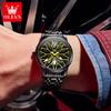 OLEVS Модные мужские часы Спортивный циферблат в виде колесного диска автомобиля Вращающийся на 360° Кварцевые часы Водонепроницаемые Наручные часы из нержавеющей стали