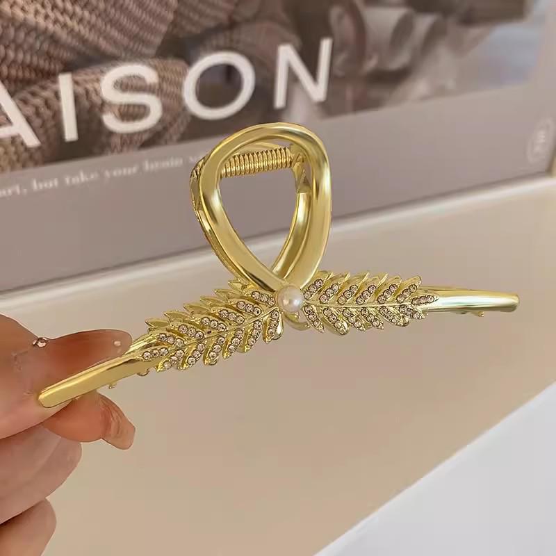 Высококачественная женская заколка для волос в форме акулы со стразами — большая, стильная и модная шпилька