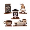 5x Coffee Tiered Tray Decor Set Bar Rustic Table Centerpieces Tabletop Decorations for