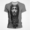 Летний топ с круглым вырезом и 3D-принтом Христа Иисуса, модная повседневная мужская футболка с короткими рукавами