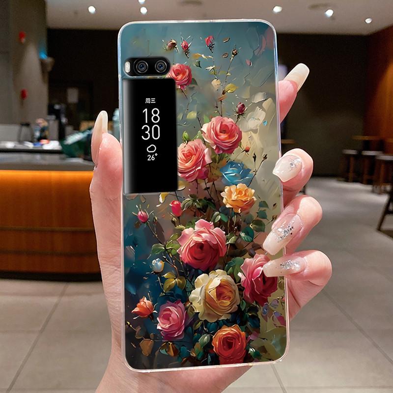 Phone Case For Meizu Pro 7 Case For Meizu Pro 7 Plus Capa Coque Flower Butterfly Thin Covers Transparent Soft Silicone TPU Cover