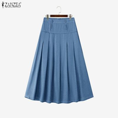 Женские летние повседневные однотонные юбки А-силуэта свободного кроя