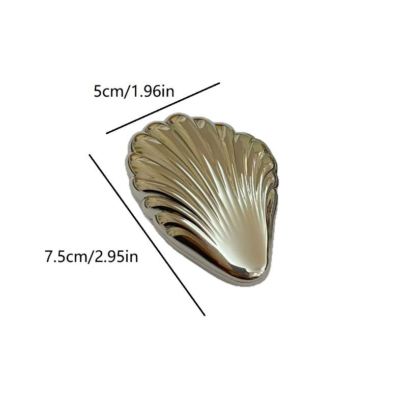 Foldable Makeup Mirror Metal Mini Seashells Shape Not Fragile And Portable Travel Double-Sided Compact Mirror Suitable For Bag