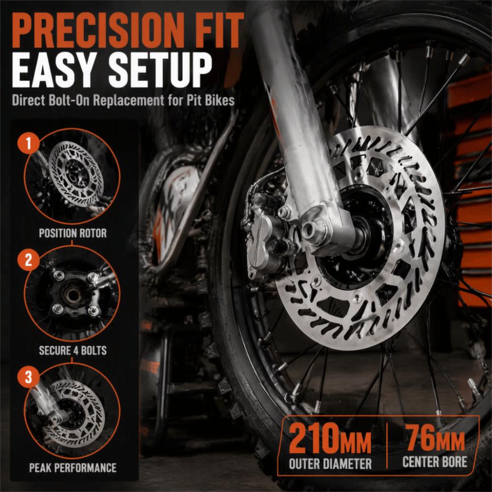 High Hardness Brake Rotor Disc Steel Alloy Direct Replacement Disc For Pit Bike