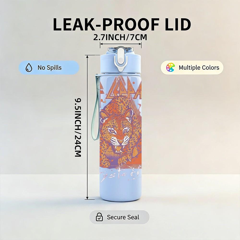 1PC Purple Triangle Logo 750ml sports water bottle leakproof straw lid outdoor office home