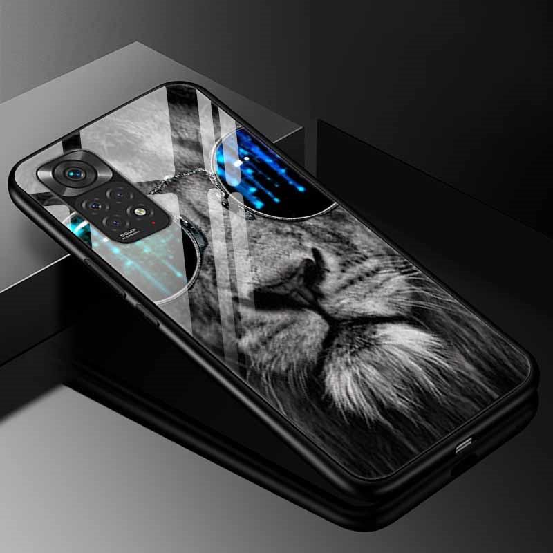 For Xiaomi Redmi Note 11s Case Tempered Glass Fashion Cover for Redmi Note 11 Pro 5G Global Note11 Case, 9s 10s Bumper Note11s