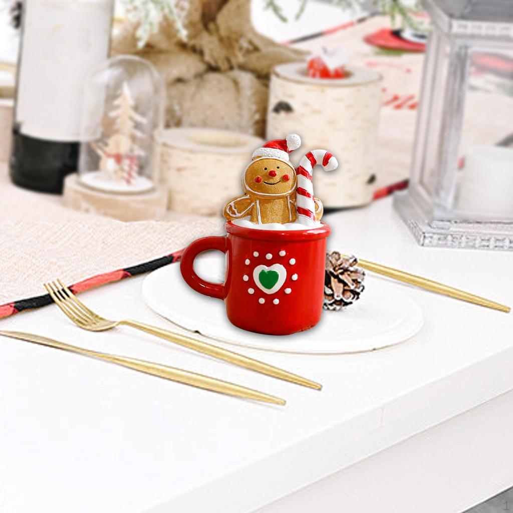 Рождественская статуэтка из смолы, маленькая милая рождественская статуэтка, витрина для гостиной, полка для поделок, подставка под телевизор