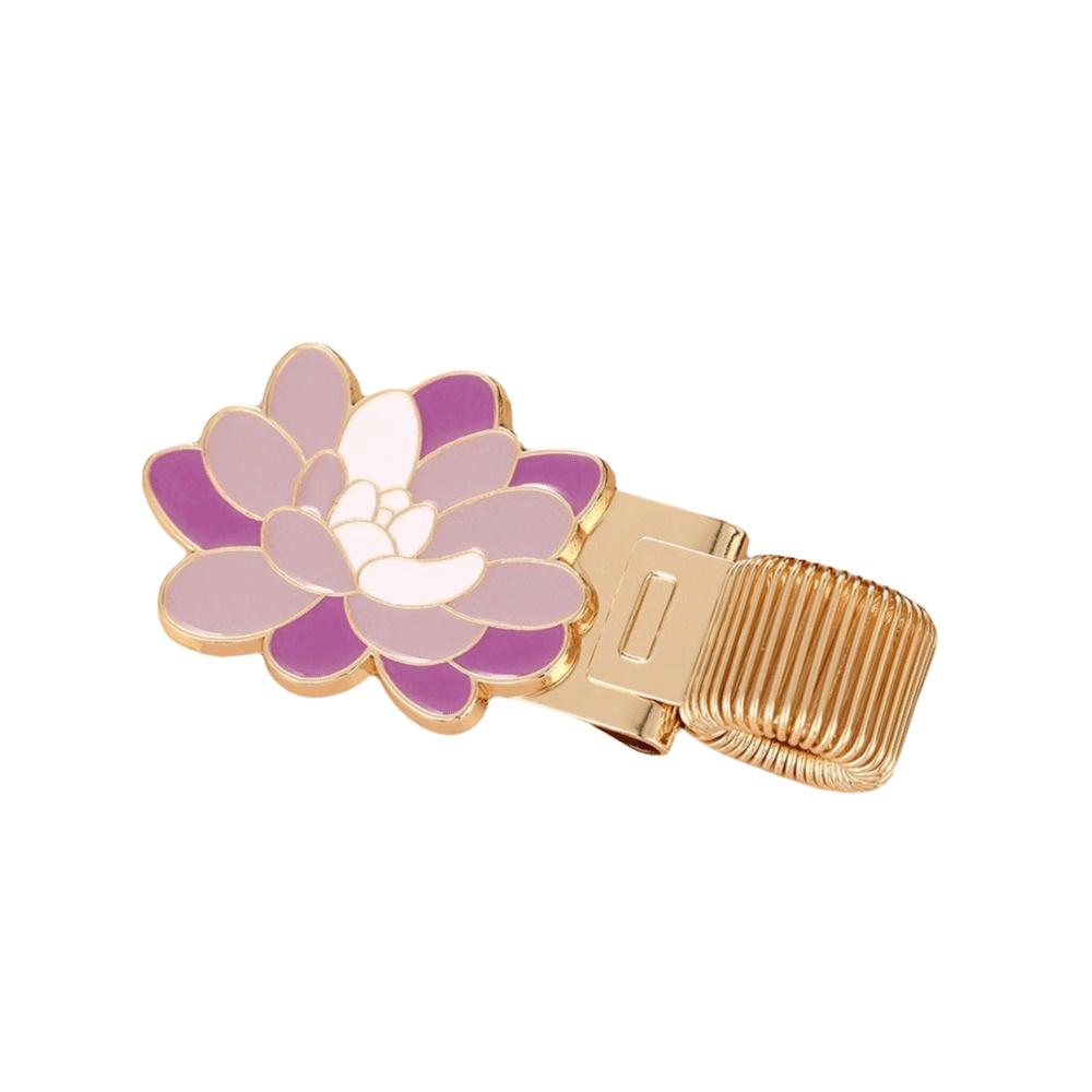 Retro Metal Pen Holder Flower Journal Clip Portable Paper Fix Clips Student