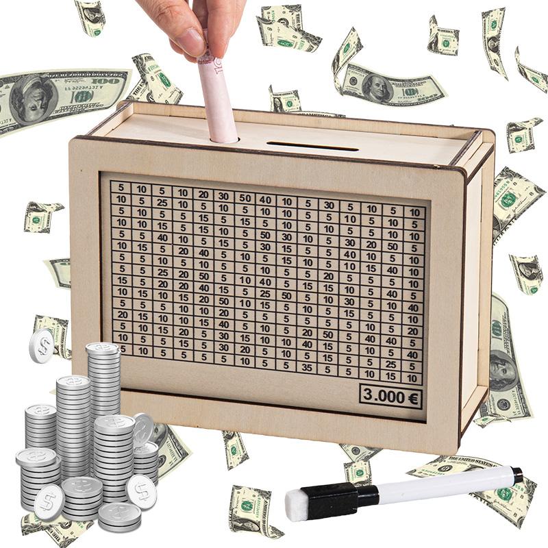 Деревянная копилка 1000/2000/3000/5000/10000 евро Копилка со счетчиком кассовые ящики сберегательные цели и коробки с числами