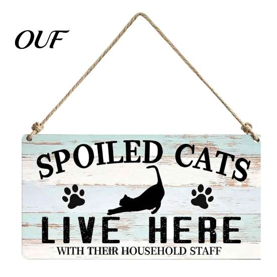 Pet House Wooden Sign Door Sign, Rustic Farmhouse Dog Wall Hanging Plaque, Wood for Pets Vintage Home Decor, Housewarming Gift Lovers Decorative