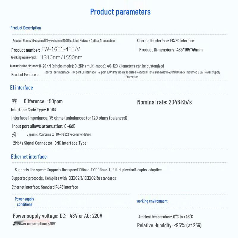 Оптический терминальный блок PDH Fiberhome Weishi