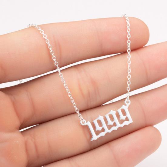 Ожерелье-цепочка из нержавеющей стали с номером года рождения 1980-2019, ювелирные изделия