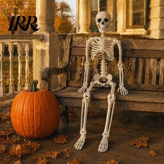 Durable Skeleton Model for Cemetery Theme Halloween Decoration, 3Ft Life Size Full Body Human Bone, Realistic Posable Party Decorations with