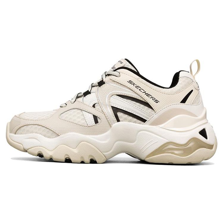 Skechers DLites 3.0 Ткань Синтетическая кожа Спортивные Ретро Низкие Повседневные кроссовки Женские Бело-кремовый 149261-OFWT