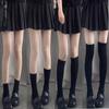 1 Pair Women Long Socks Lolita Solid Color Calf Socks Match Skirt Over Knee High Elasticity Japanese College Style Mid Tube Socks Cosplay Clothing